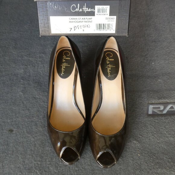 Cole Haan Mahogany Patent Heels - Picture 1 of 8